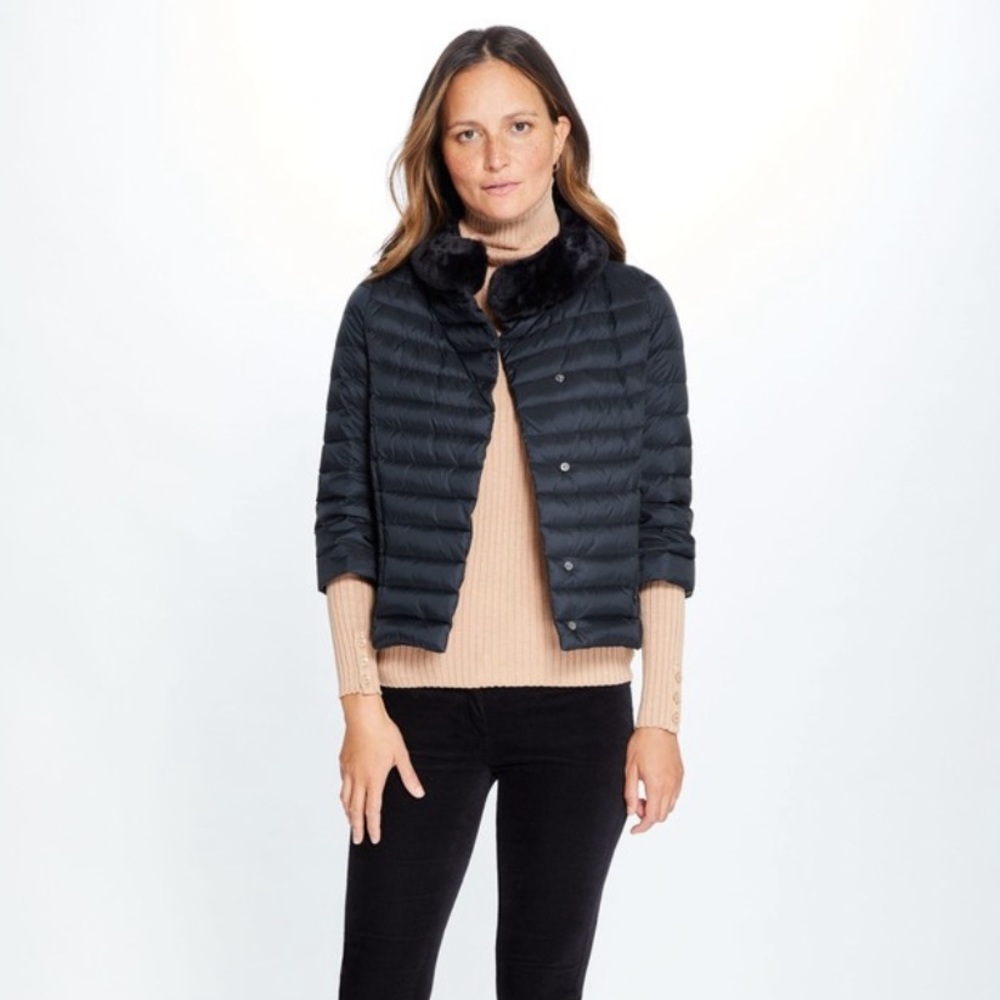 J. McLaughlin NWT cropped puffer jacket with removable faux fur collar
